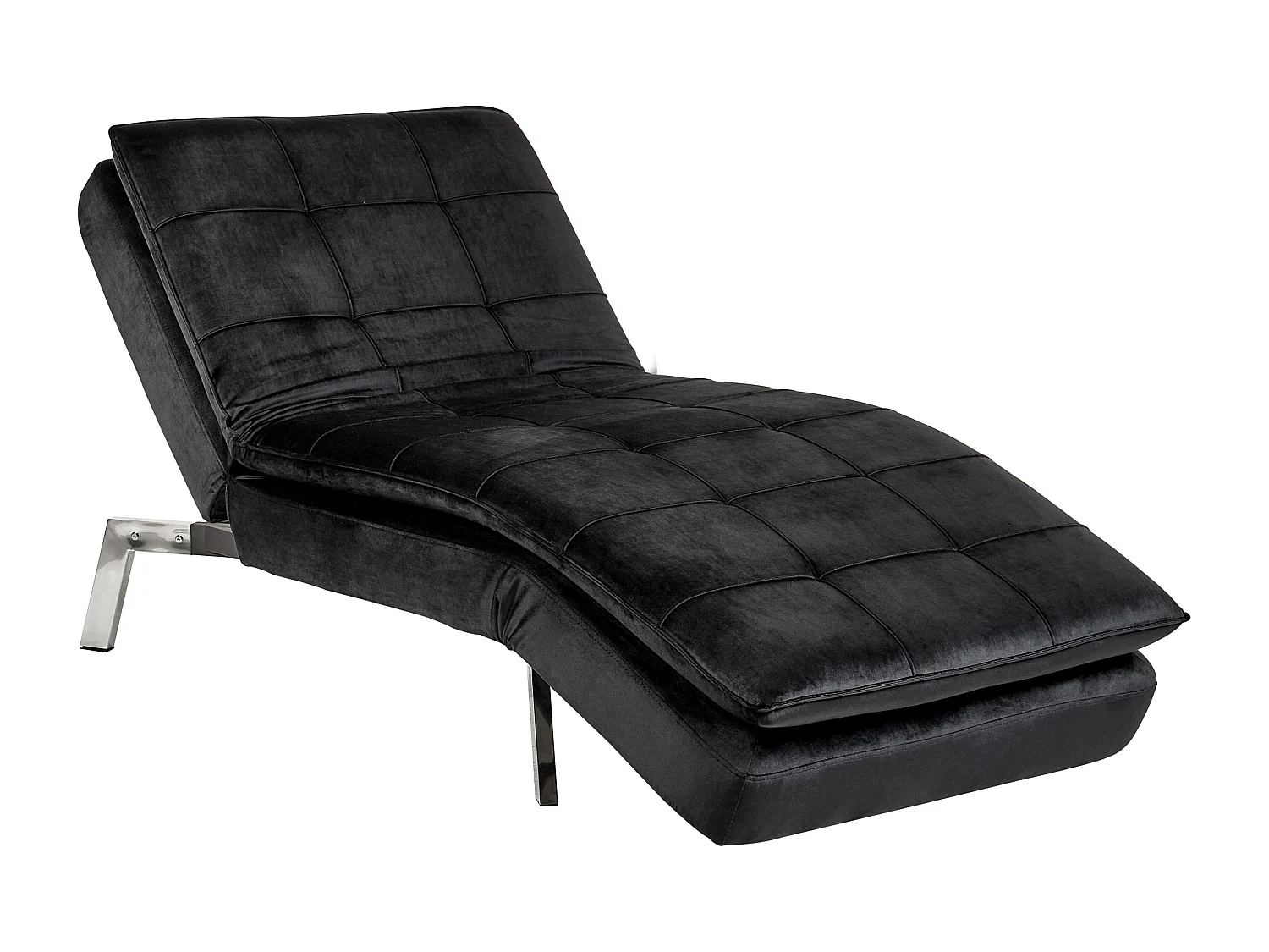 Chaise longue LOIRET Velours Noir