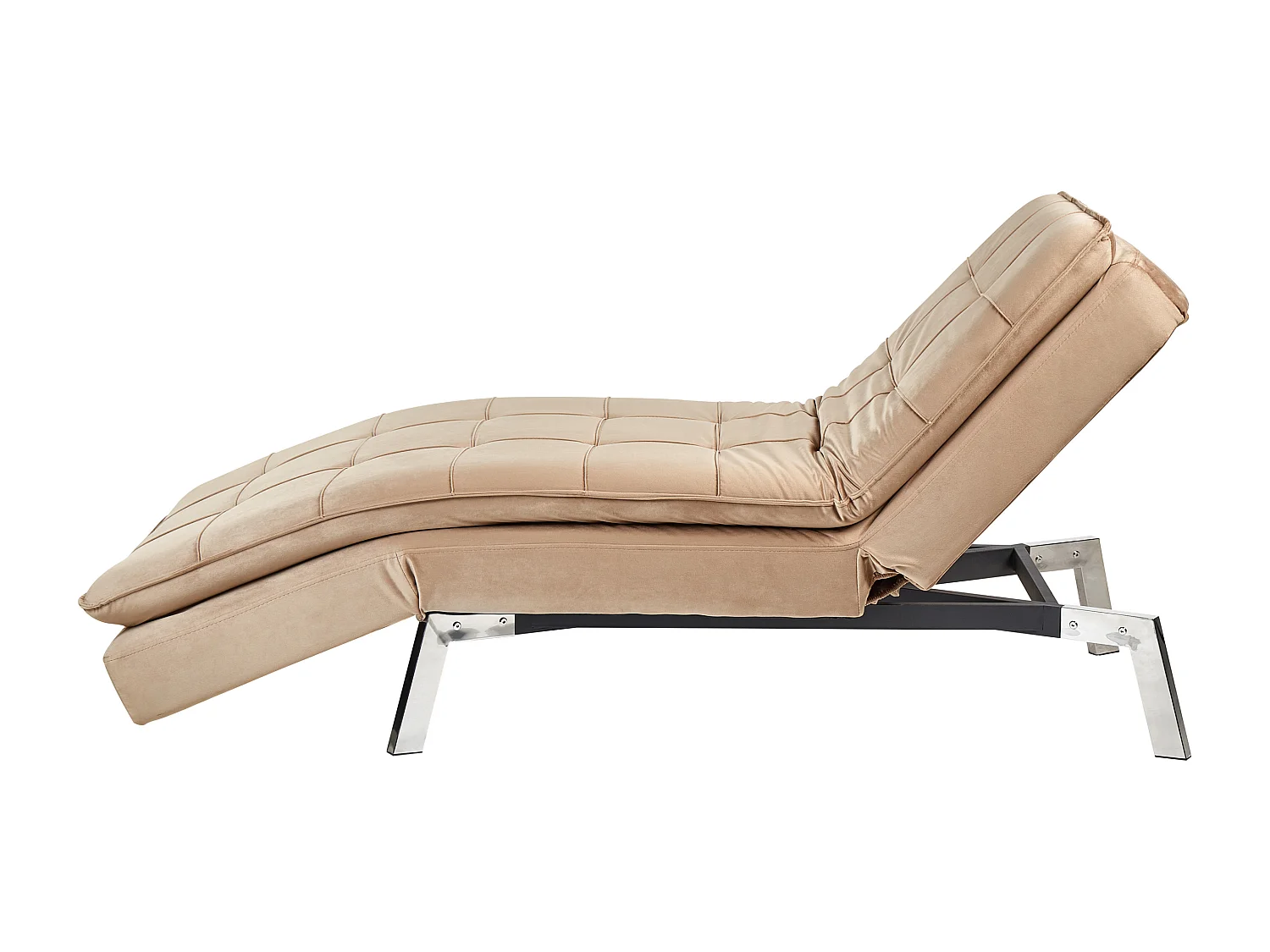 Chaise longue LOIRET Velours Marron clair