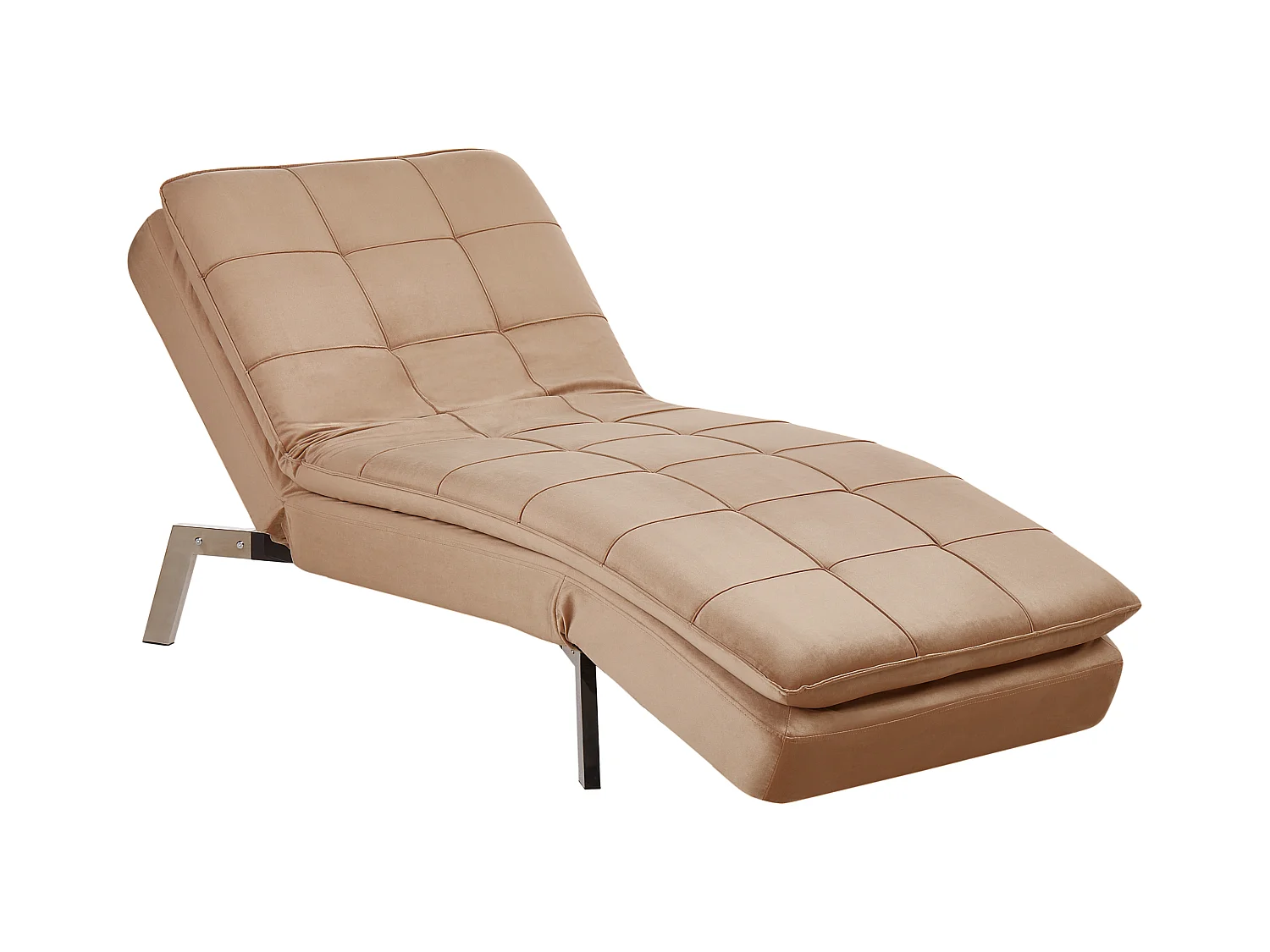 Chaise longue LOIRET Velours Marron clair