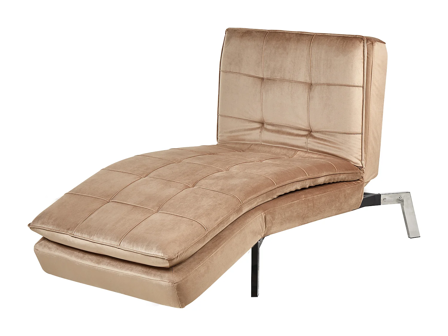 Chaise longue LOIRET Velours Marron clair
