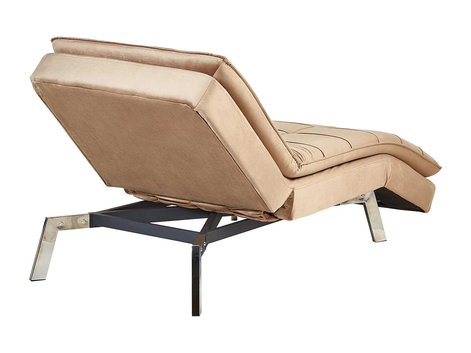 Chaise longue LOIRET Velours Marron clair