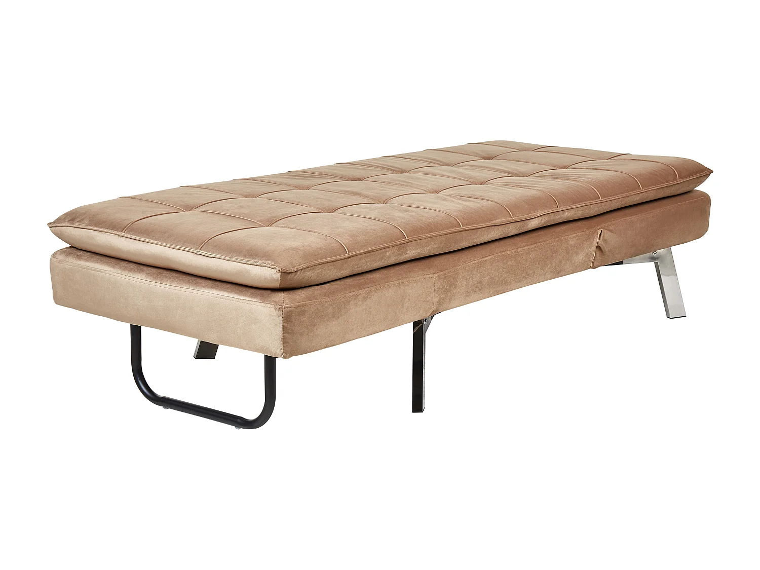 Chaise longue LOIRET Velours Marron clair