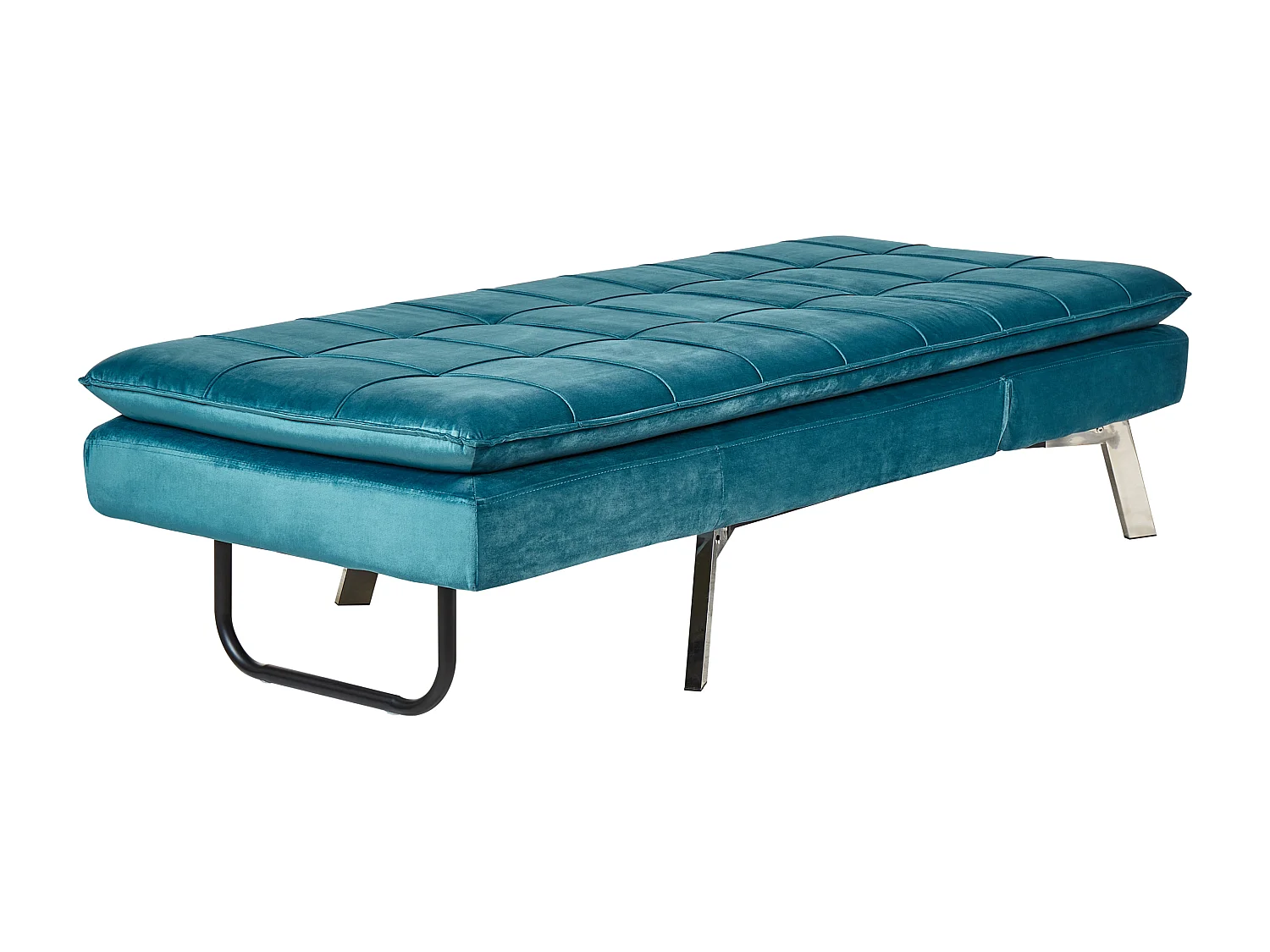 Chaise longue LOIRET Velours Bleu paon