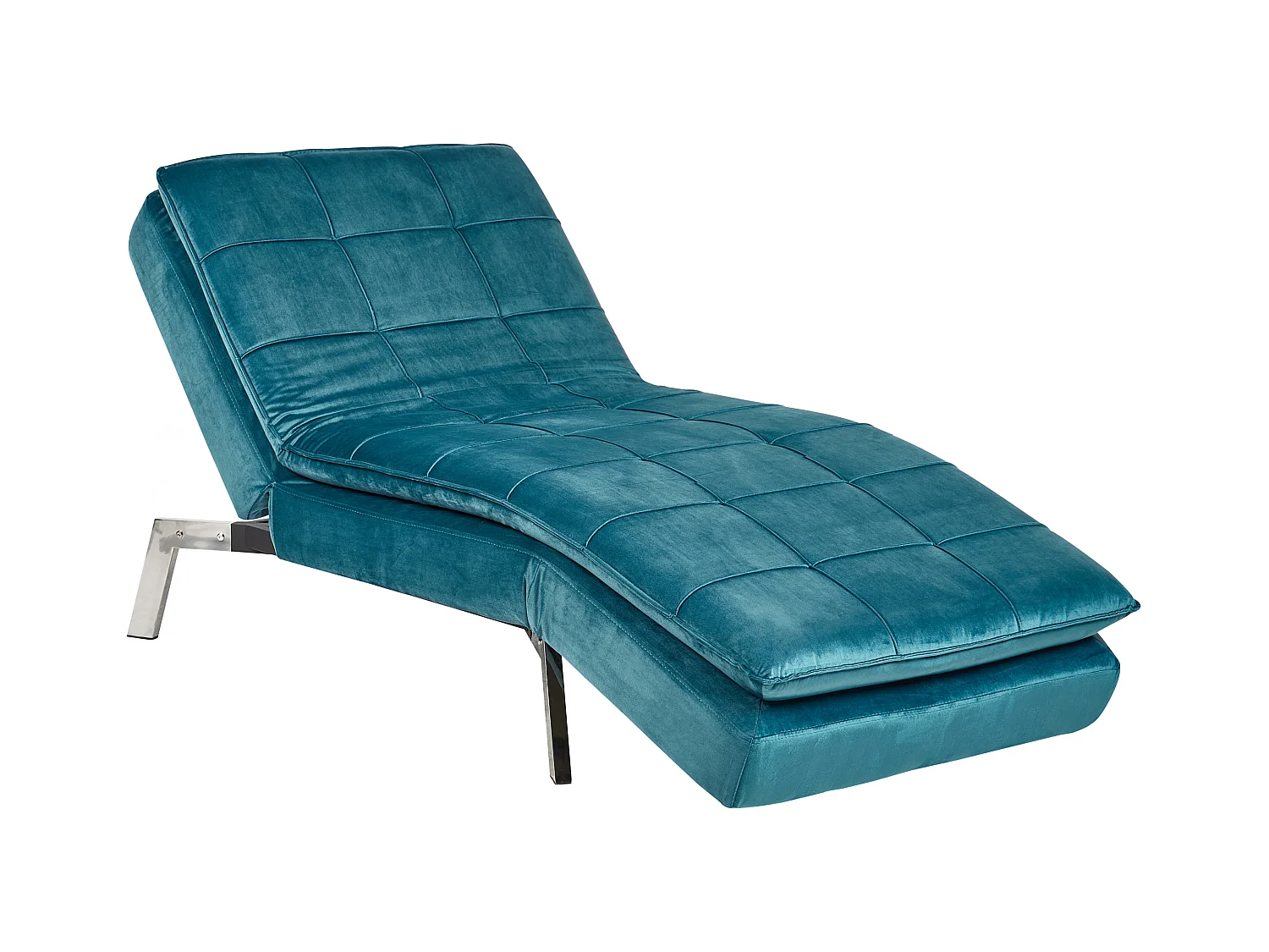 Chaise longue LOIRET Velours Bleu paon