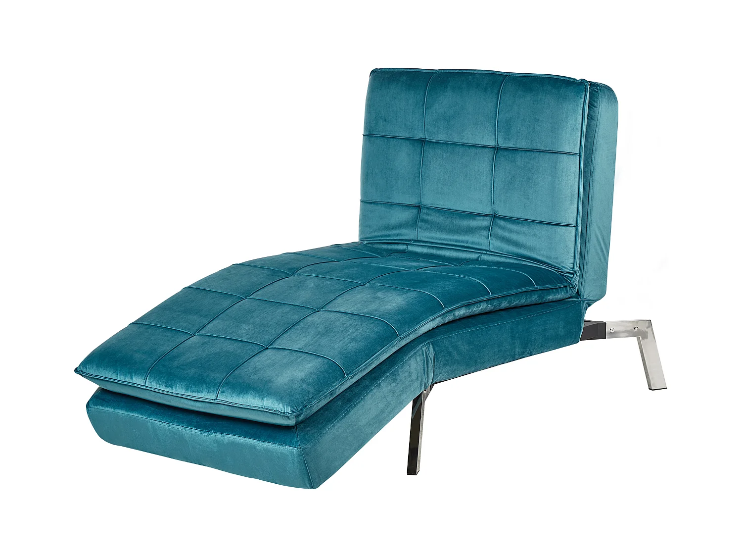 Chaiselongue LOIRET Samtstoff Blaugrün