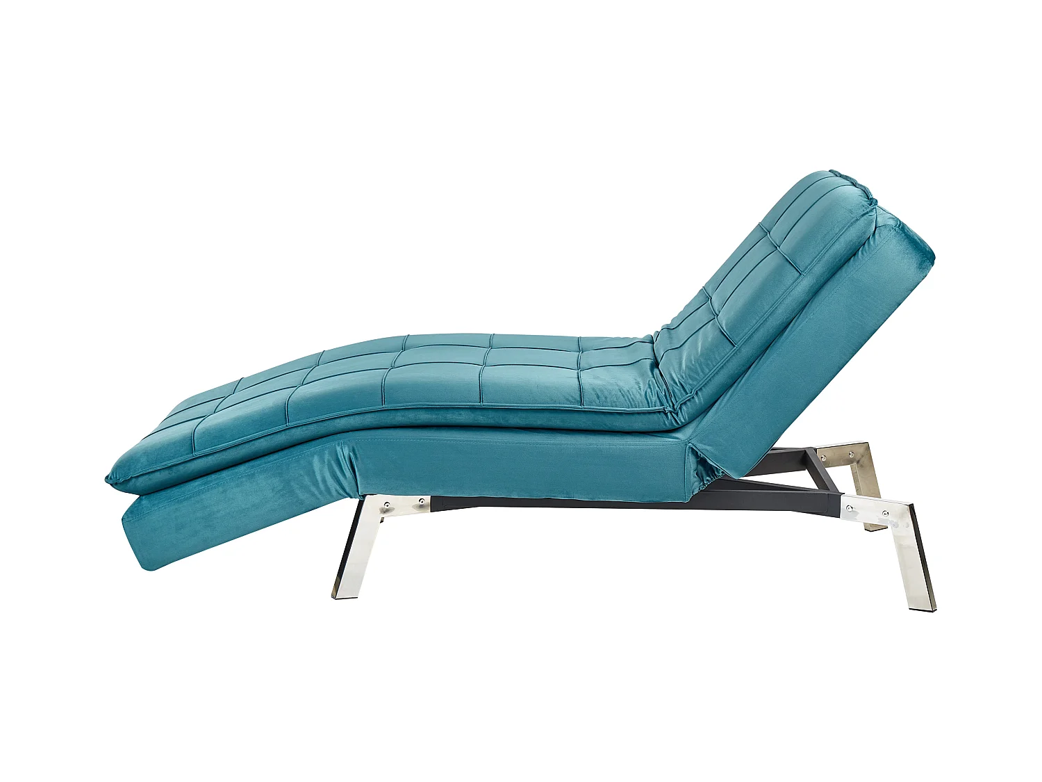 Chaiselongue LOIRET Samtstoff Blaugrün