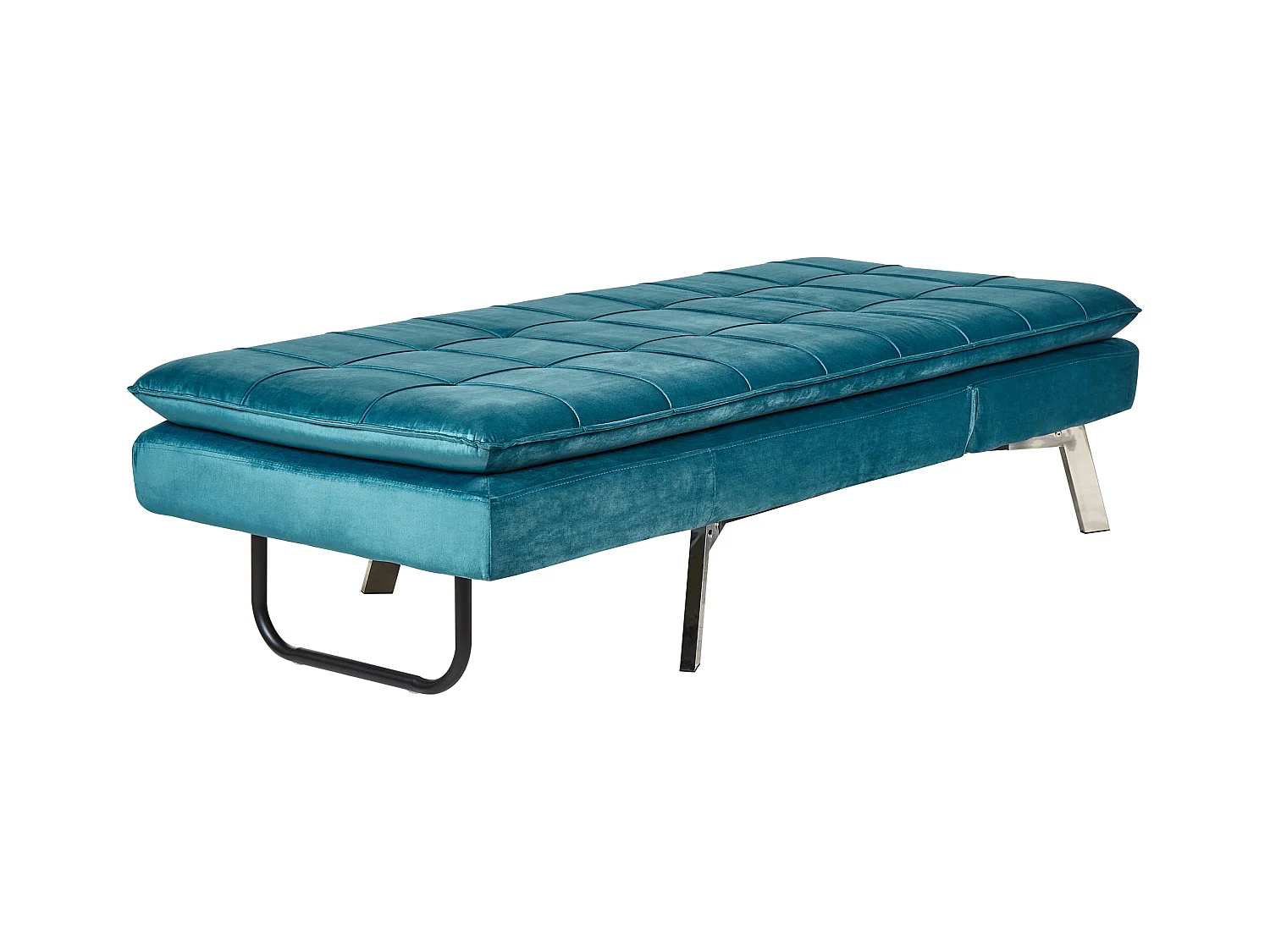 Chaiselongue LOIRET Samtstoff Blaugrün