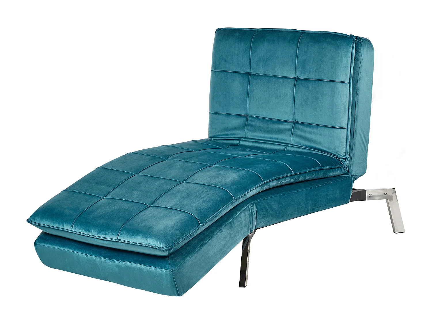 Chaise longue LOIRET Velours Bleu paon