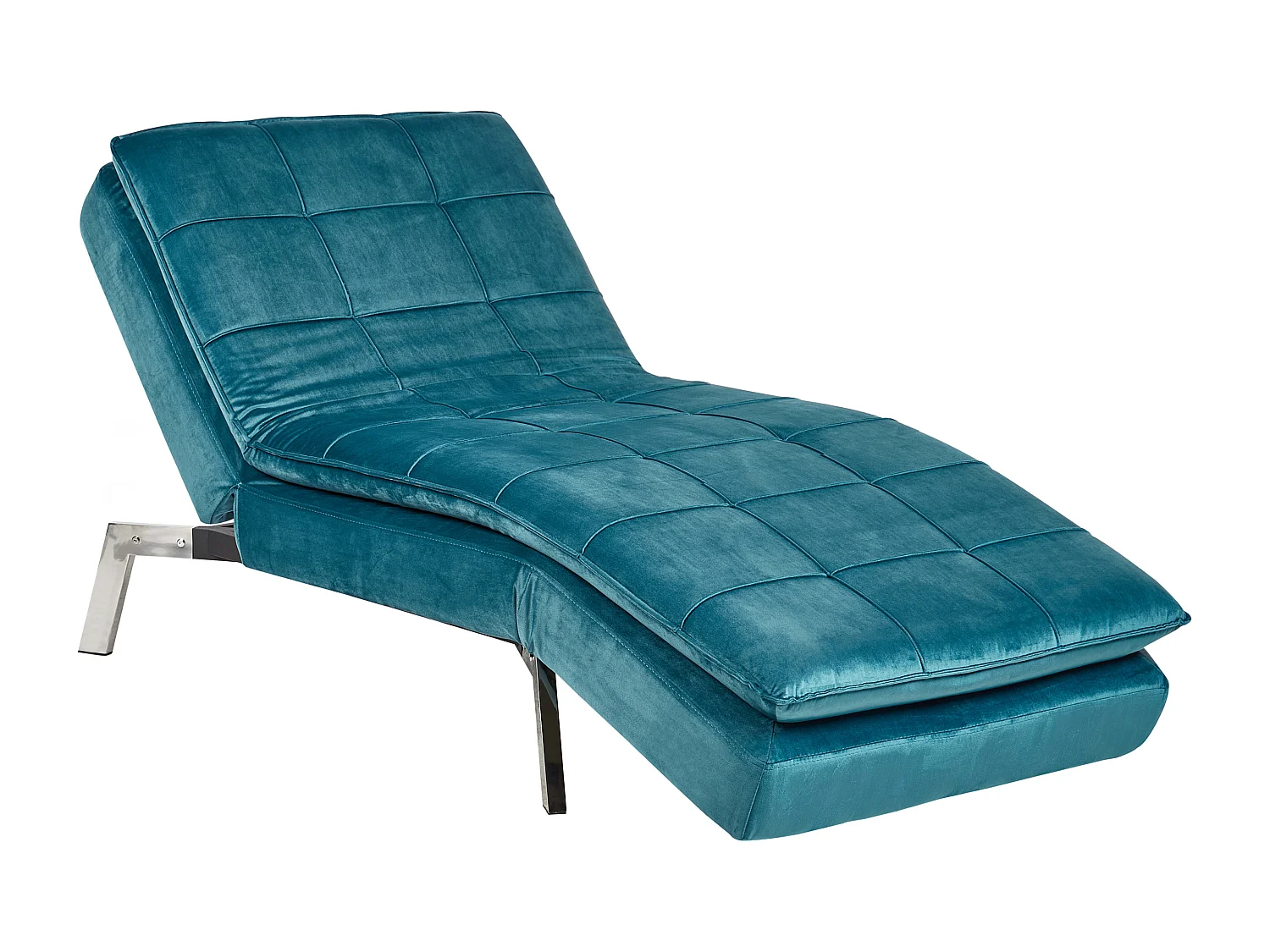 Chaise longue LOIRET Fluweel Blauwgroen