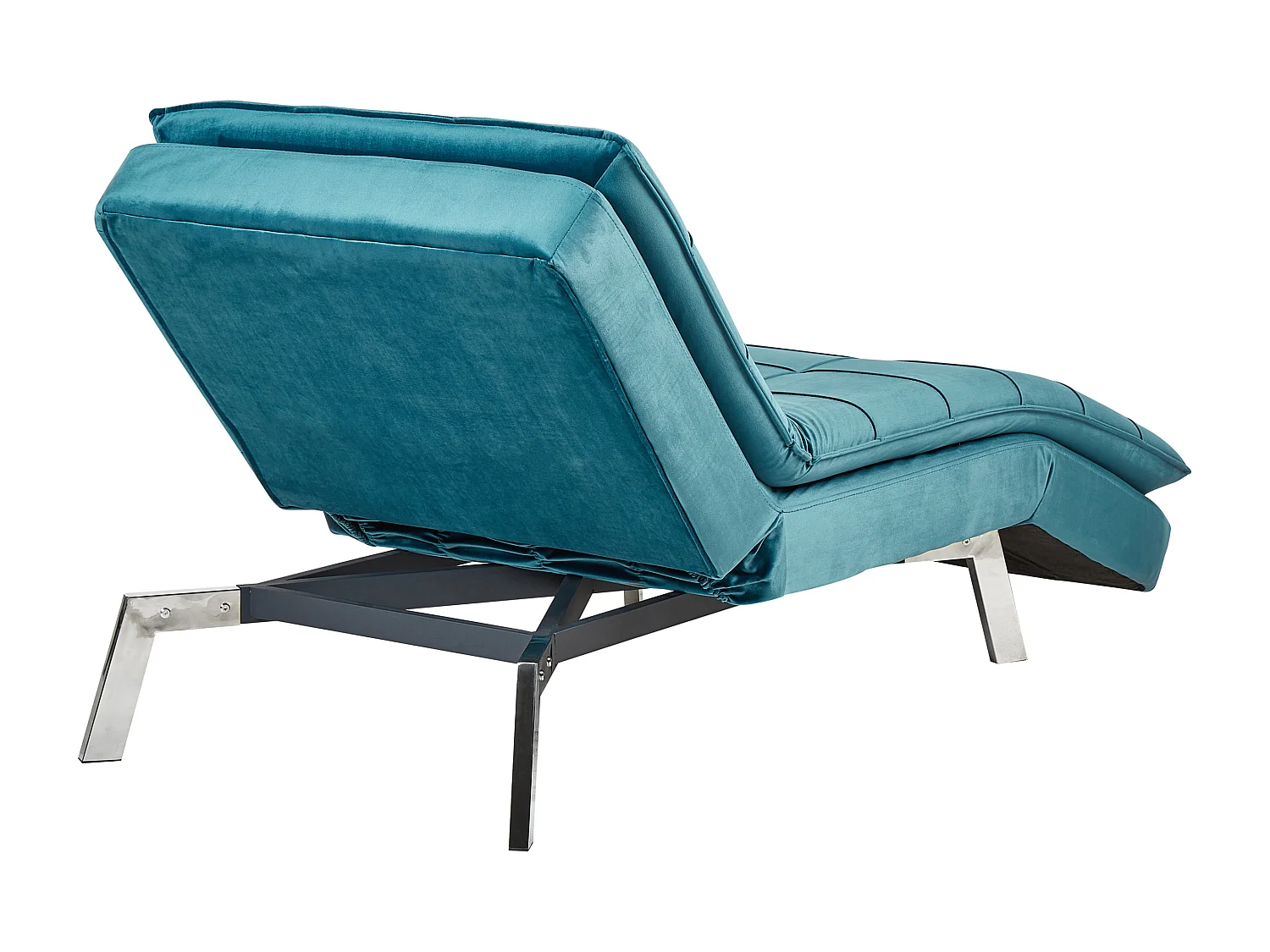 Chaise longue LOIRET Fluweel Blauwgroen