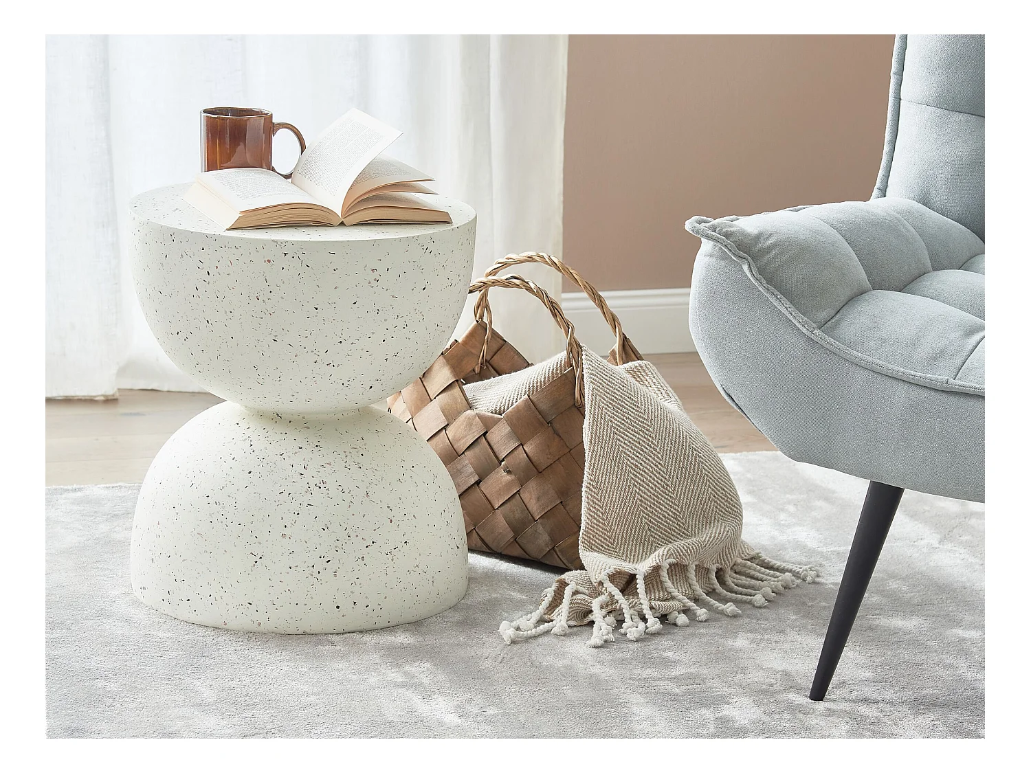 Table d'appoint CAORIA Terrazzo blanc