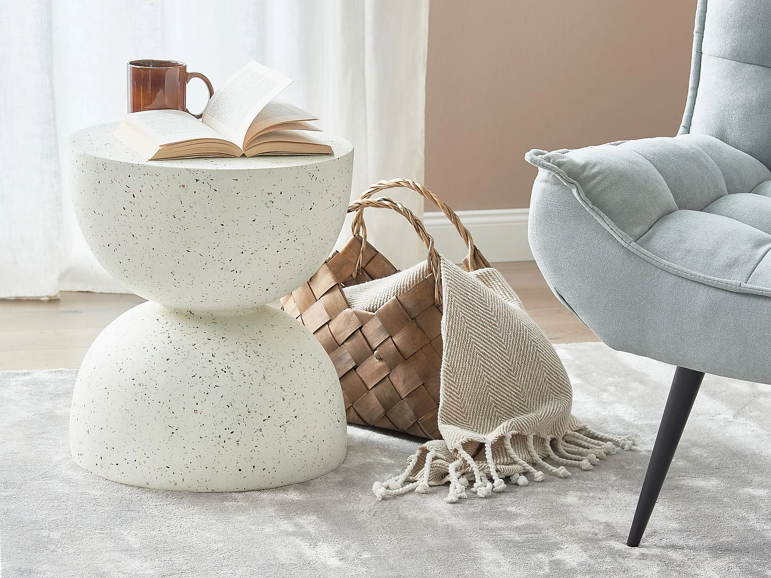 Table d'appoint CAORIA Terrazzo blanc