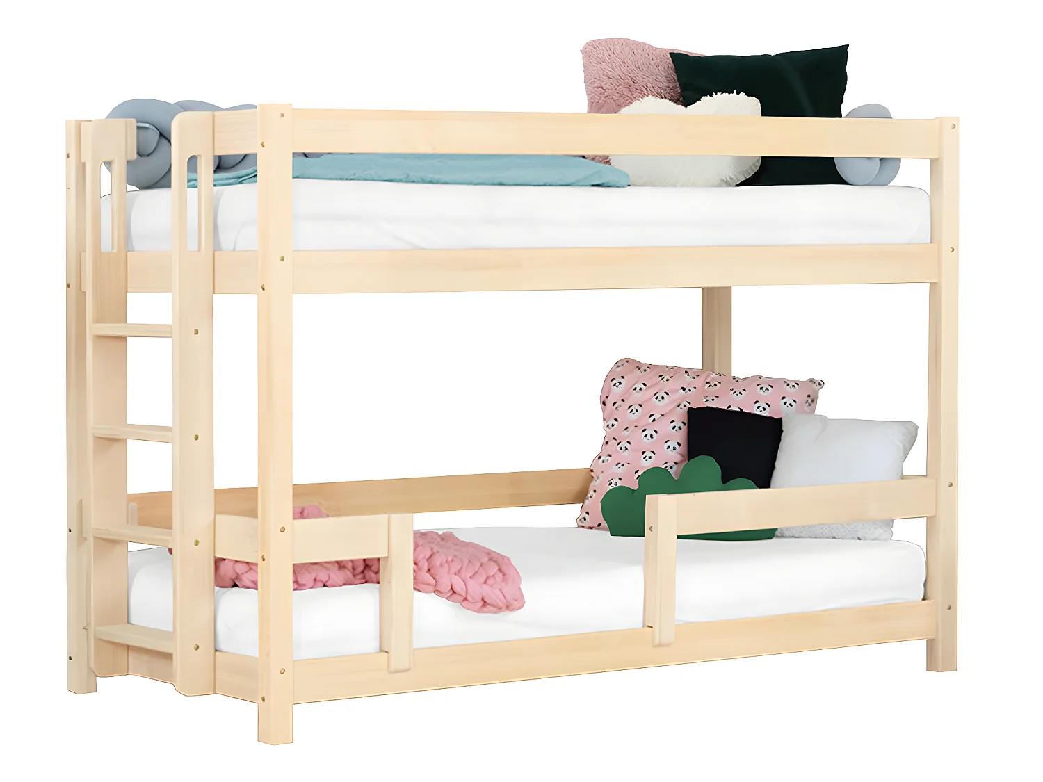 Lit superposé 90x200 sommier inclus Rosy - Bois