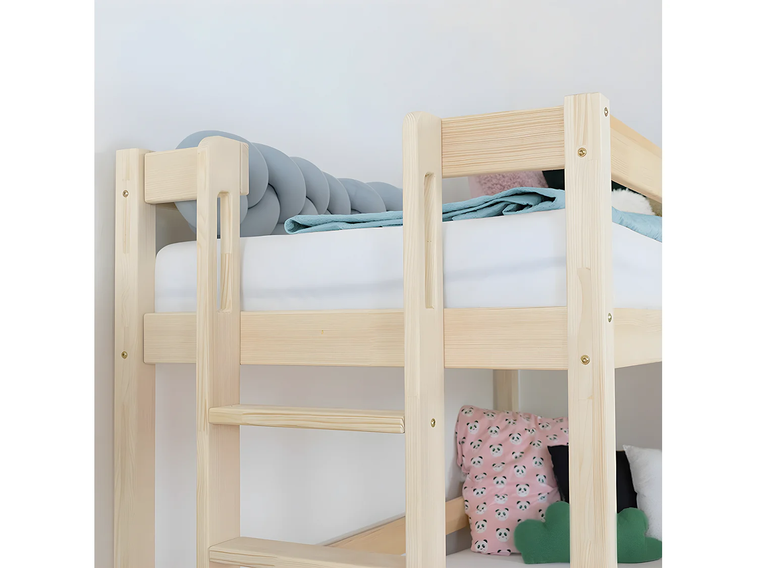 Lit superposé 90x200 sommier inclus Rosy - Bois