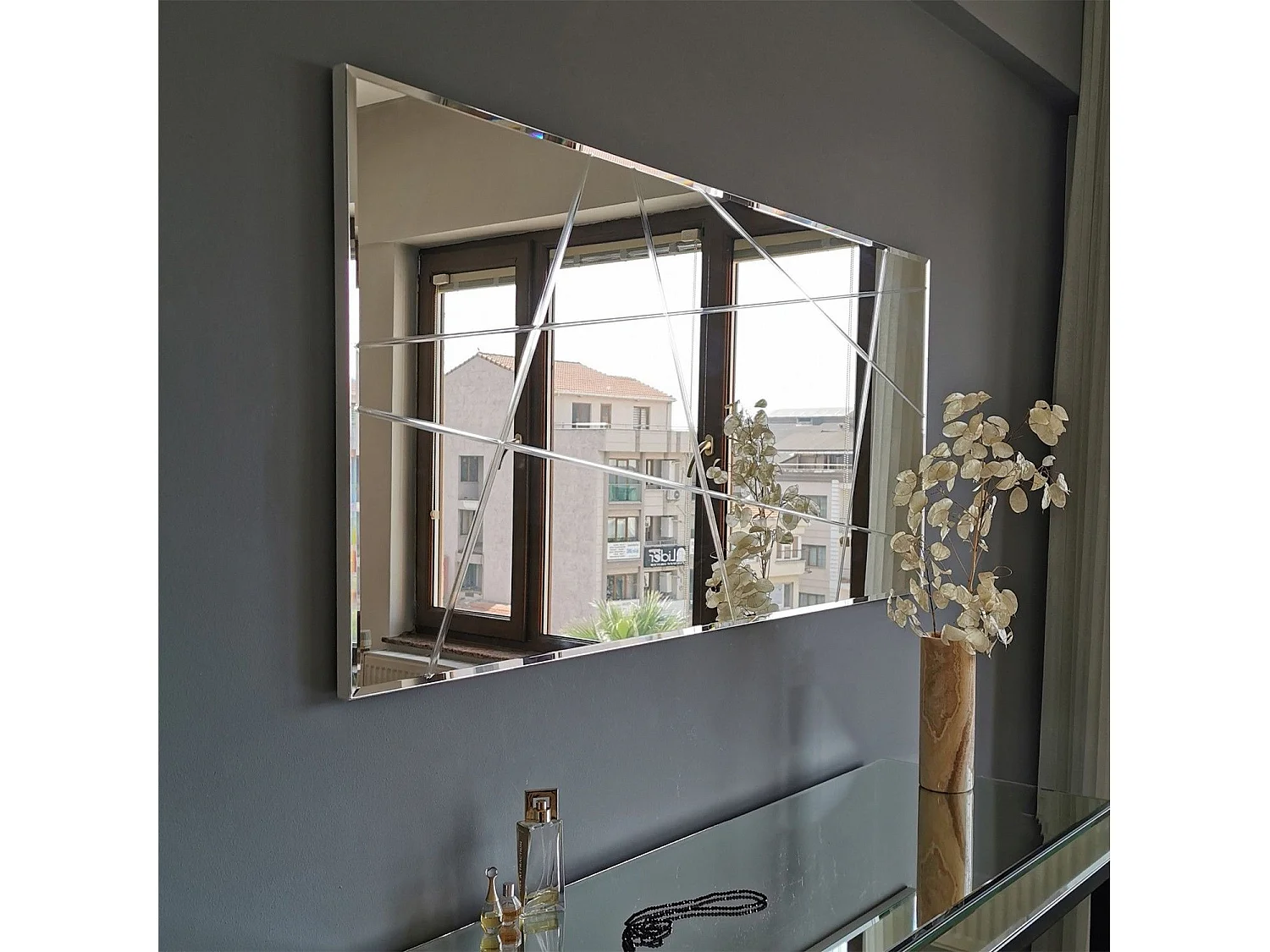 Miroir décoratif Speculo 130x62cm Verre craquelé