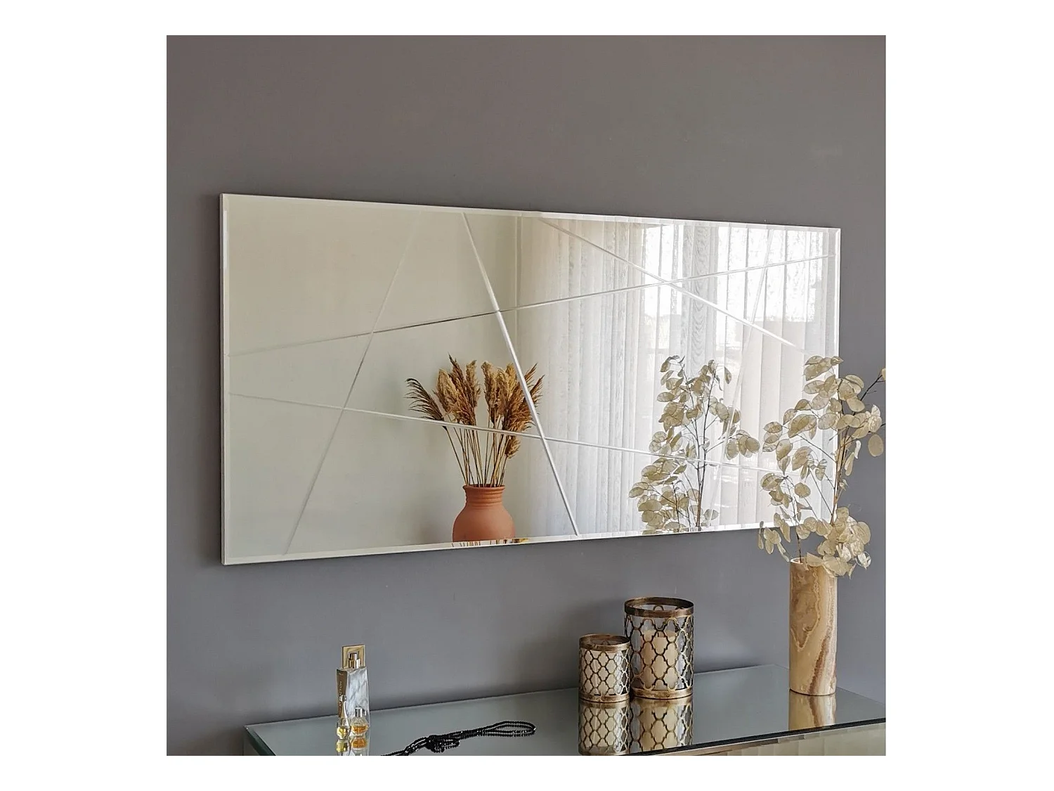 Miroir décoratif Speculo 130x62cm Verre craquelé