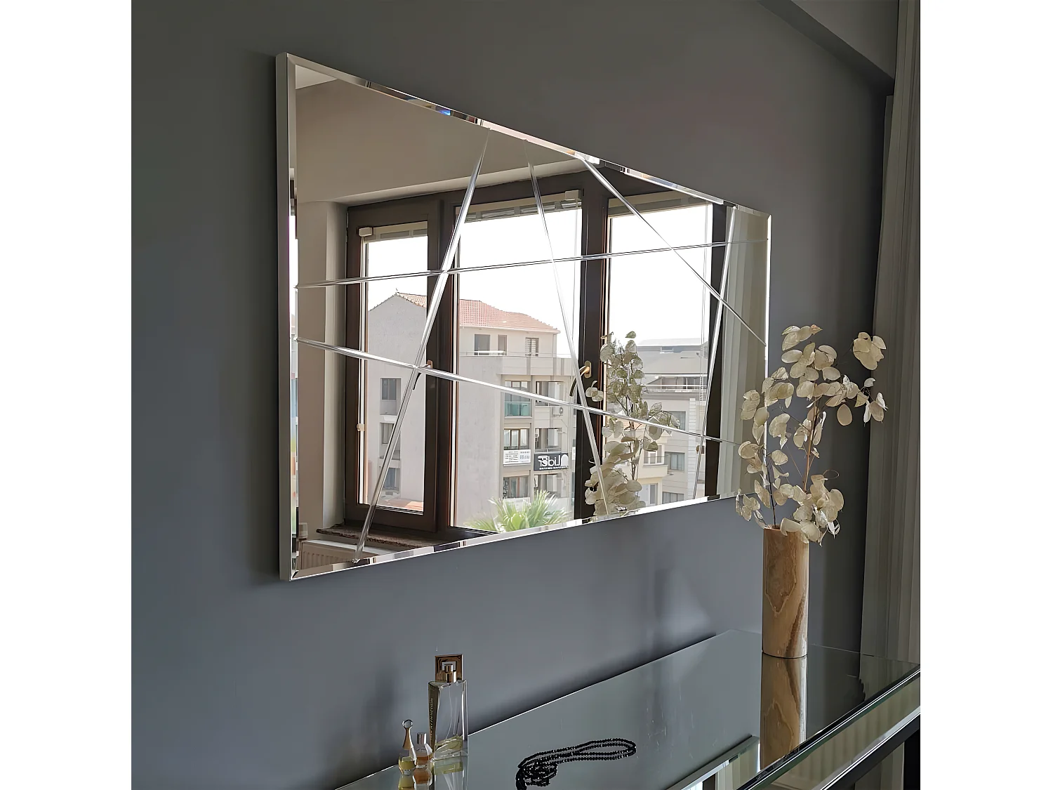 Miroir décoratif Speculo 130x62cm Verre craquelé