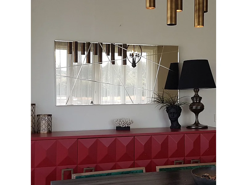 Miroir décoratif Speculo 130x62cm Verre craquelé Bronze