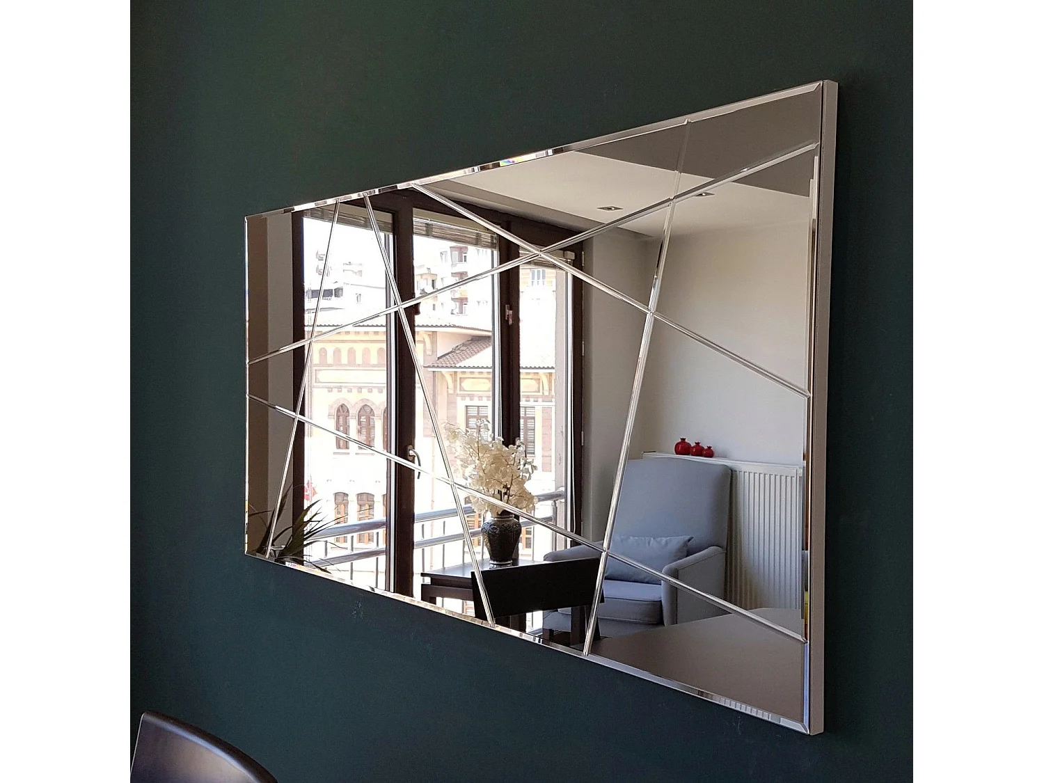 Miroir décoratif Speculo 130x62cm Verre craquelé Bronze