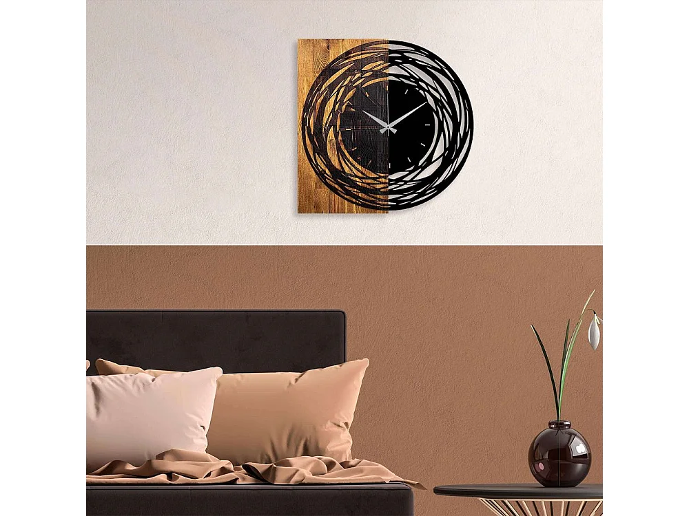Horloge en bois et métal Clock Rond