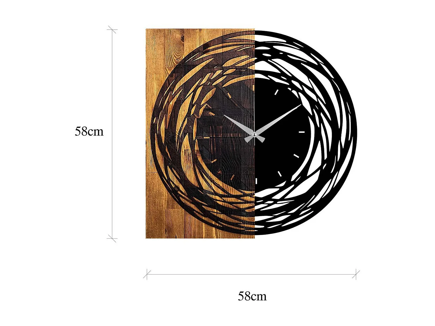 Horloge en bois et métal Clock Rond