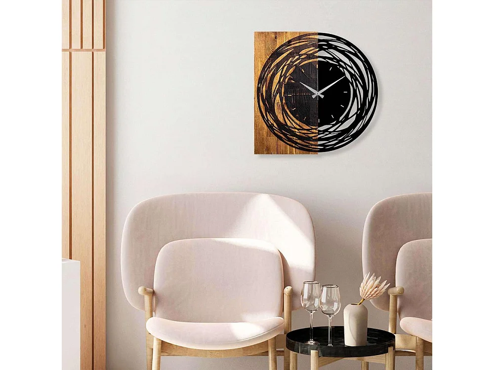 Horloge en bois et métal Clock Rond