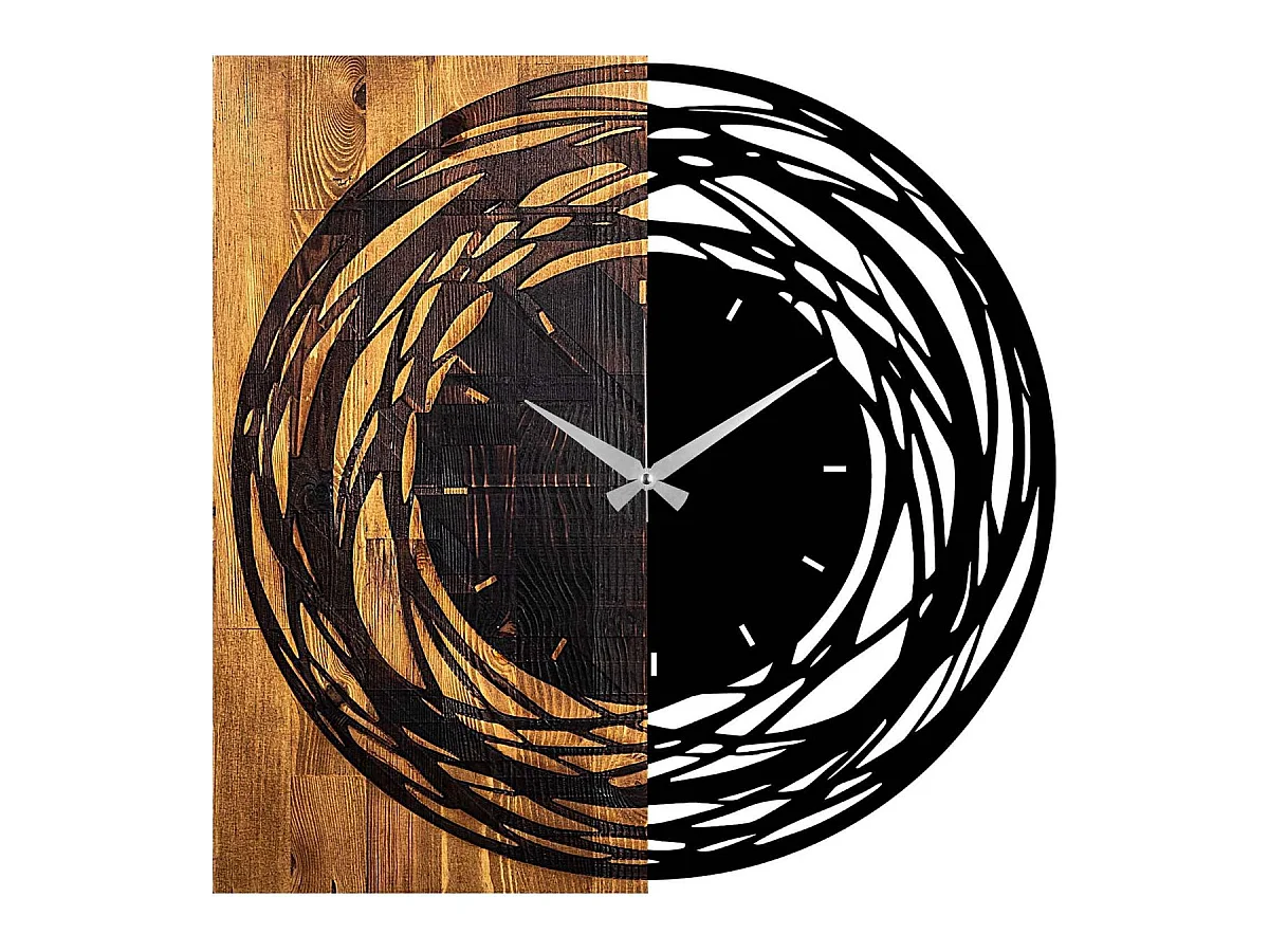 Horloge en bois et métal Clock Rond