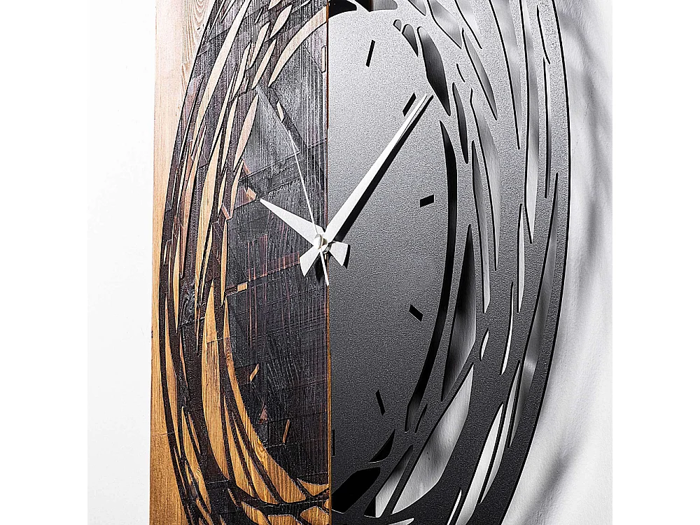 Horloge en bois et métal Clock Rond
