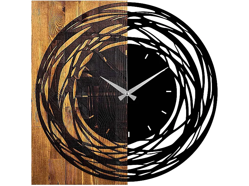 Horloge en bois et métal Clock Rond