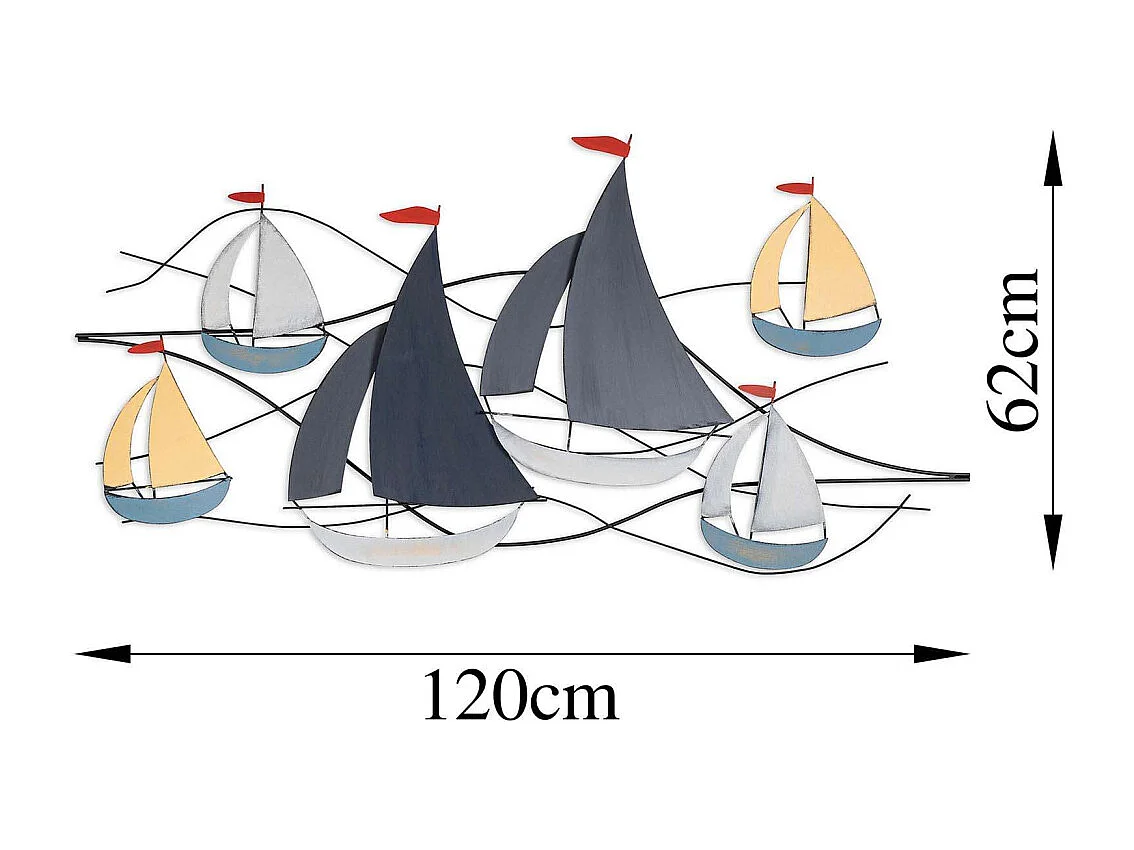 Accesorio decorativo de pared – 123 x 60 cm – metal