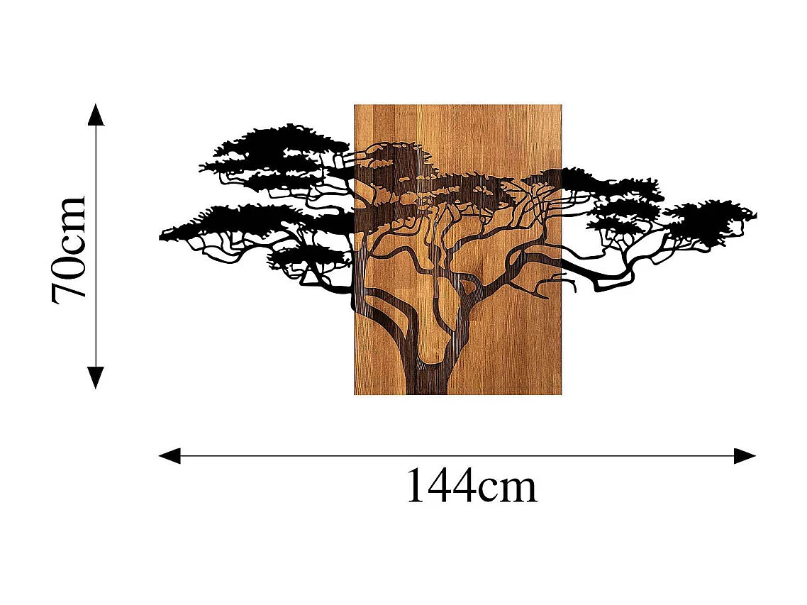 Décoration murale en bois et métal Walnut Grand Arbre