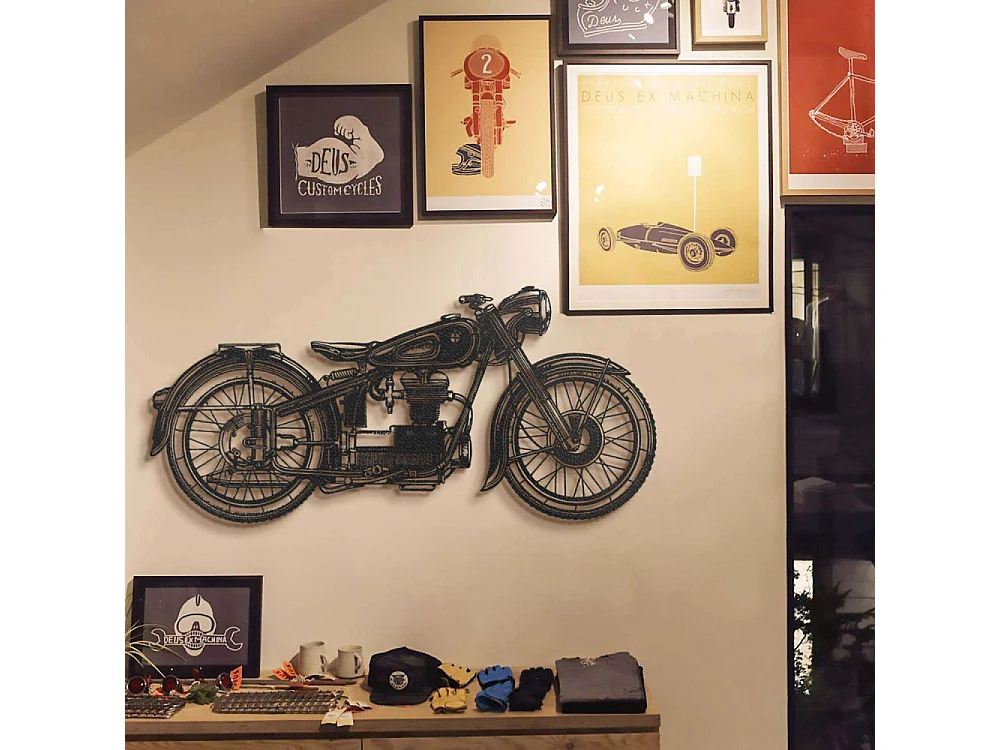 Decoration murale en métal Café racer