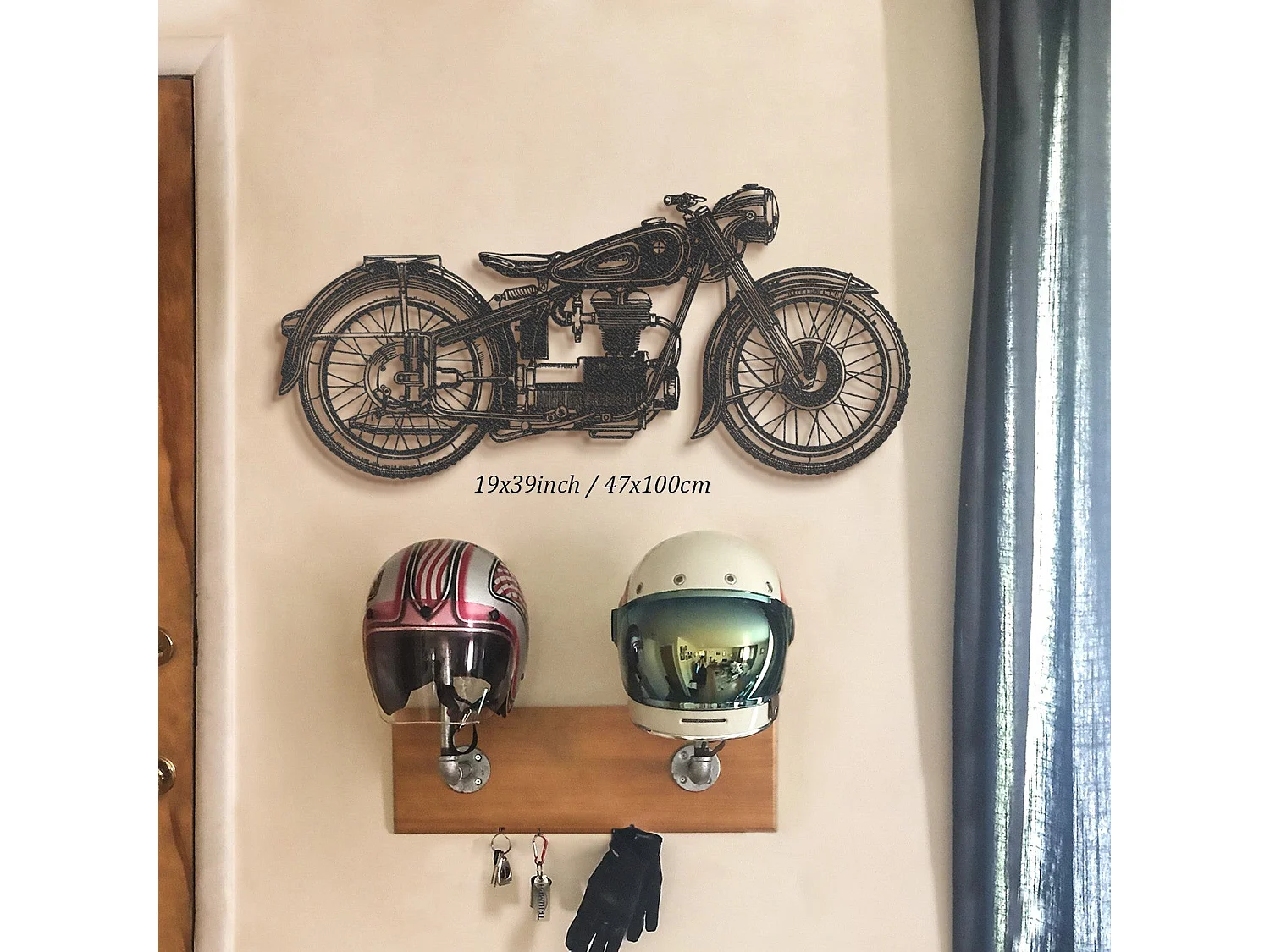 Decoration murale en métal Café racer