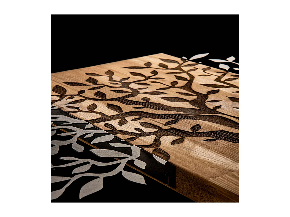 Décoration murale en métal et bois Arbre 72 x 58 cm