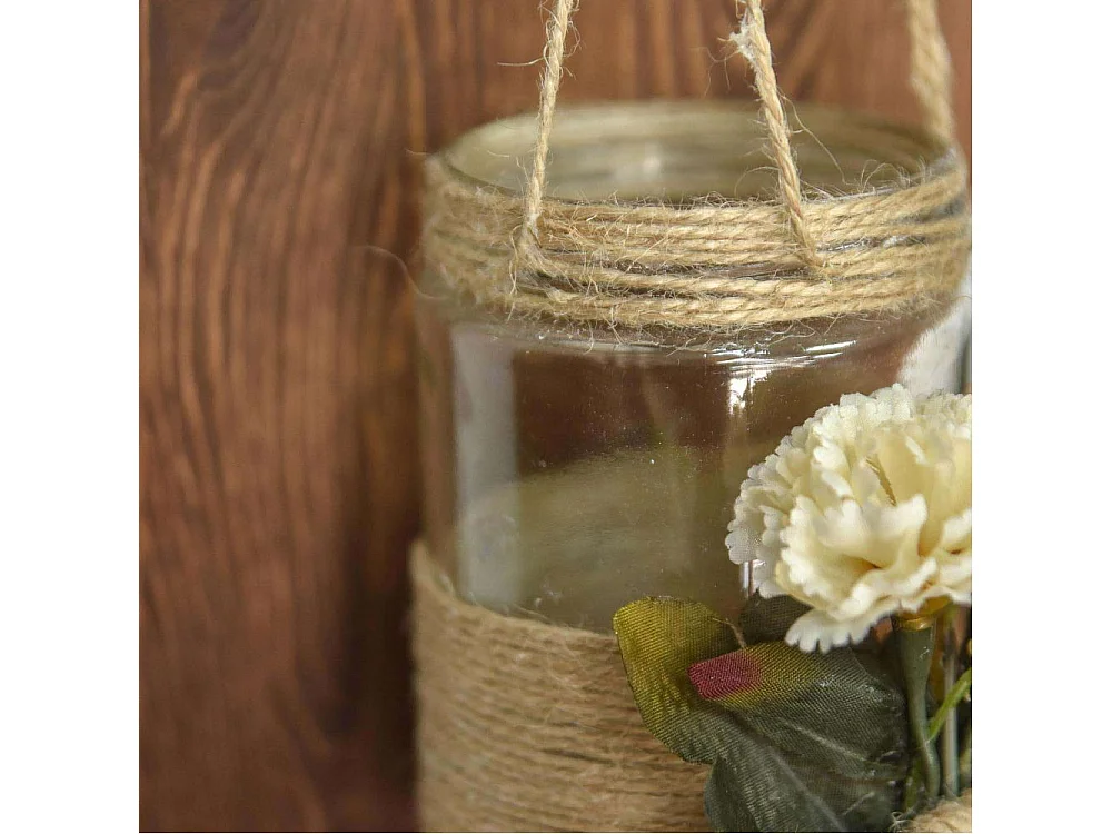 Décoration murale en bois brut et verre Filo