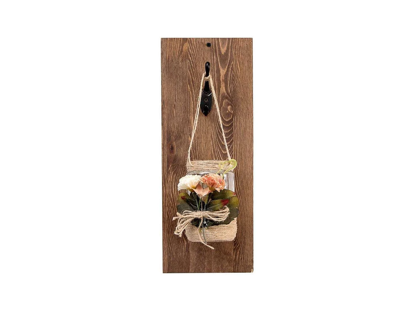 Décoration murale en bois brut et verre Filo