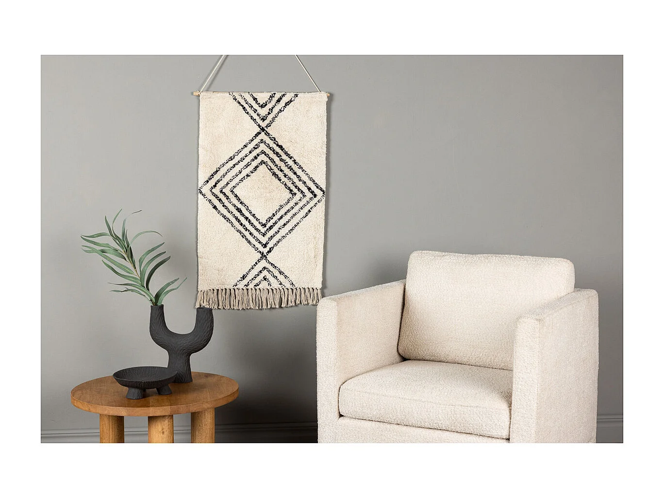 Toile Tapis à Suspendre "Love" 80cm Naturel