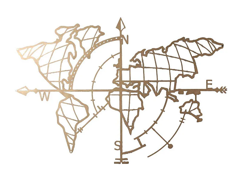 Accesorio decorativo de pared – 65 x 95 cm – Dorado – Metal