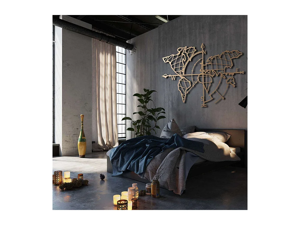 Accesorio decorativo de pared – 65 x 95 cm – Dorado – Metal