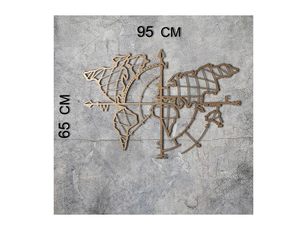 Accesorio decorativo de pared – 65 x 95 cm – Dorado – Metal