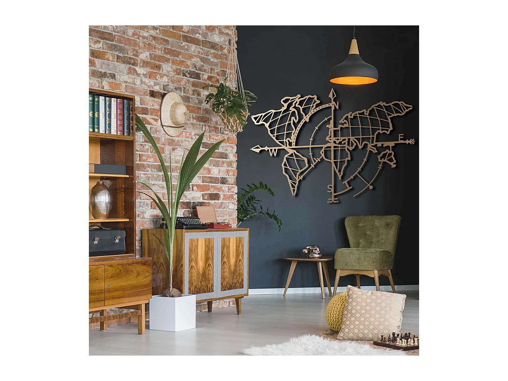 Accesorio decorativo de pared – 65 x 95 cm – Dorado – Metal