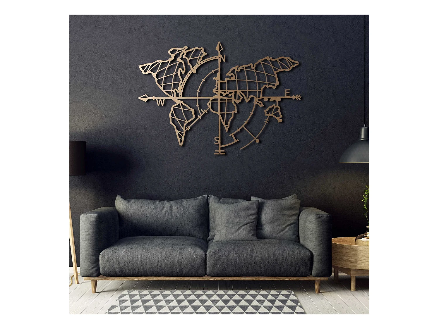 Accesorio decorativo de pared – 65 x 95 cm – Dorado – Metal