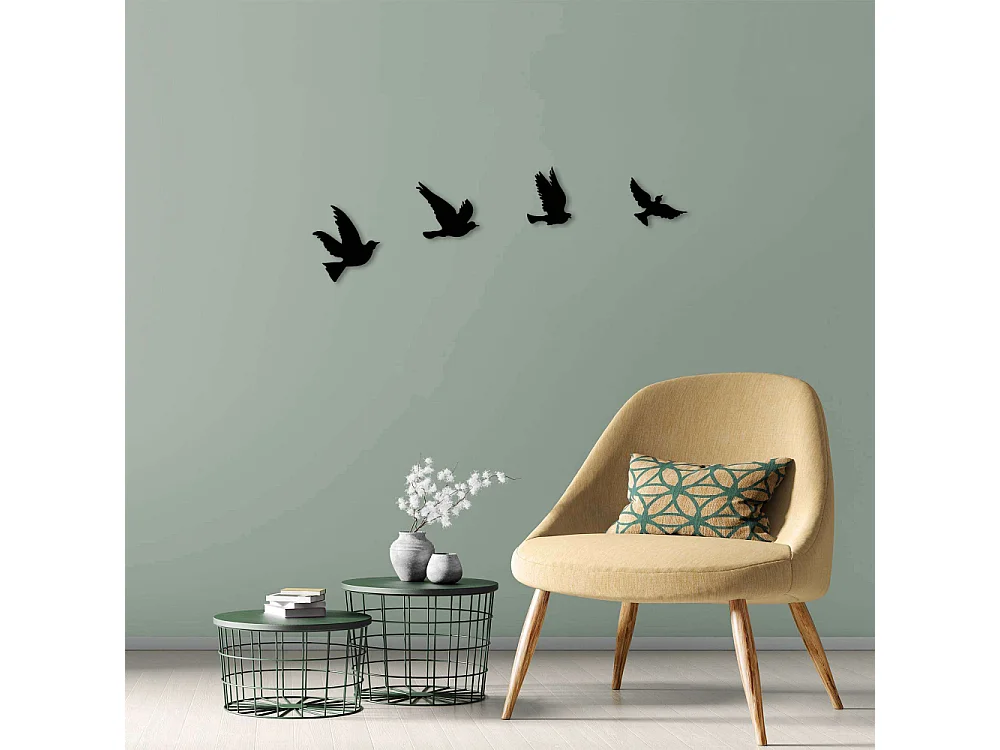 Accesorios decorativos de pared – 1 mm de grosor – Negro – 100 % metal