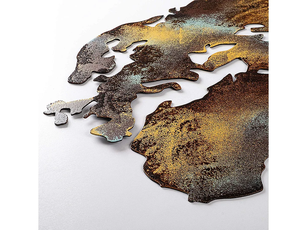 Décoration murale en métal Mappemonde Modèle 2