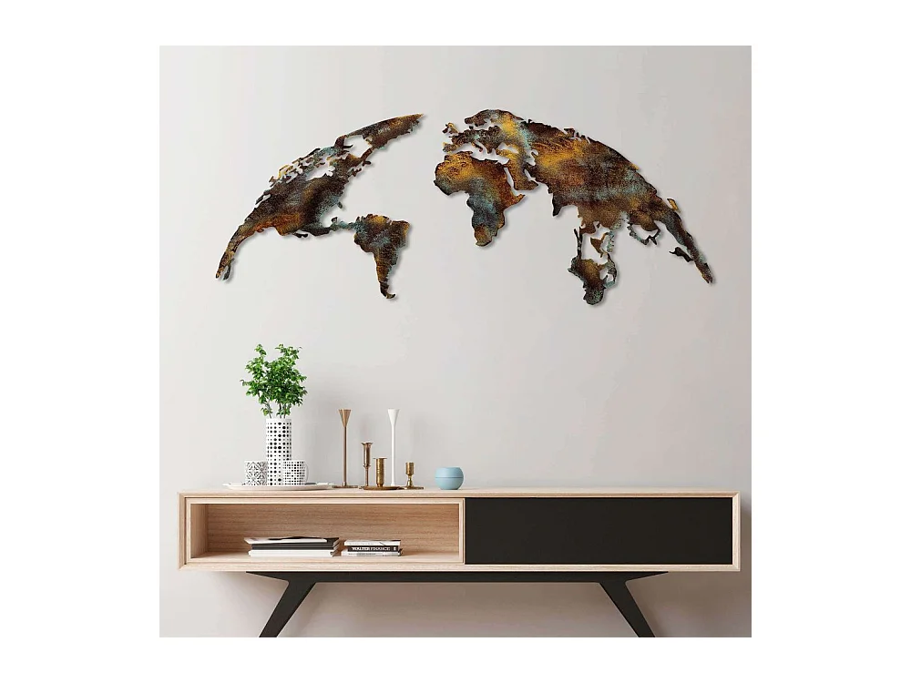 Décoration murale en métal Mappemonde Modèle 2