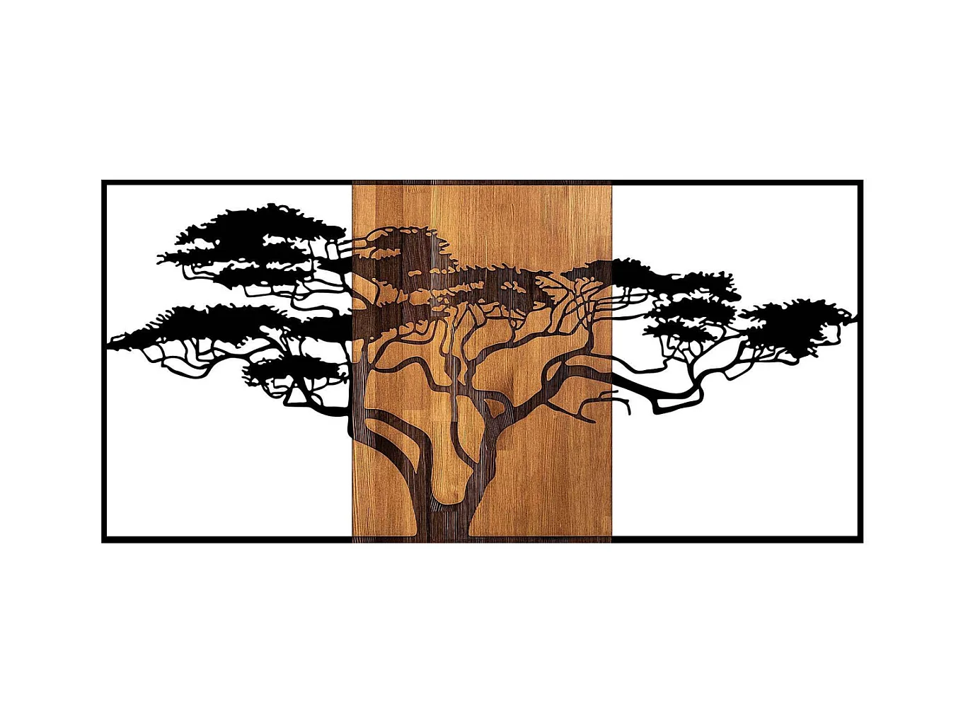 Décoration murale en bois et métal Walnut Arbre