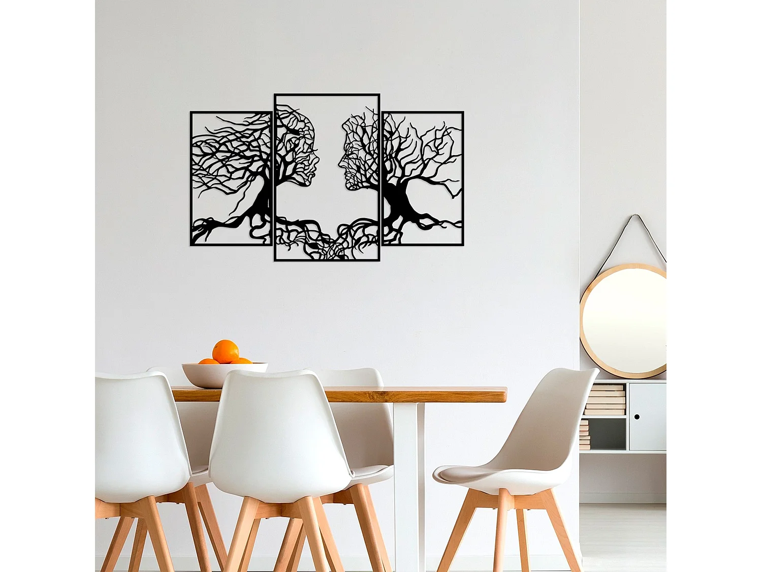 Elegante accesorio decorativo de pared de metal negro, 116 x 71 cm | 100 % metal, 1,5 mm de grosor | Fácil montaje en pared para una decorac