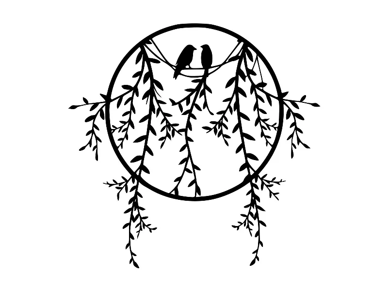 Décoration murale en métal Oiseaux 45 x 44 cm