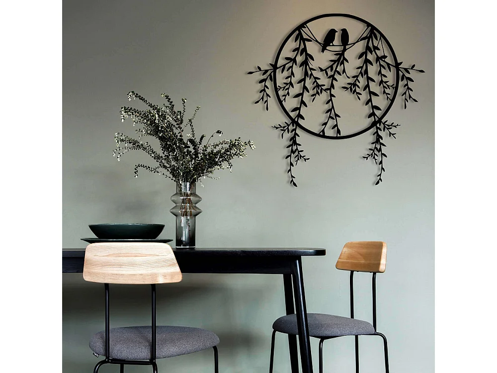 Décoration murale en métal Oiseaux 45 x 44 cm