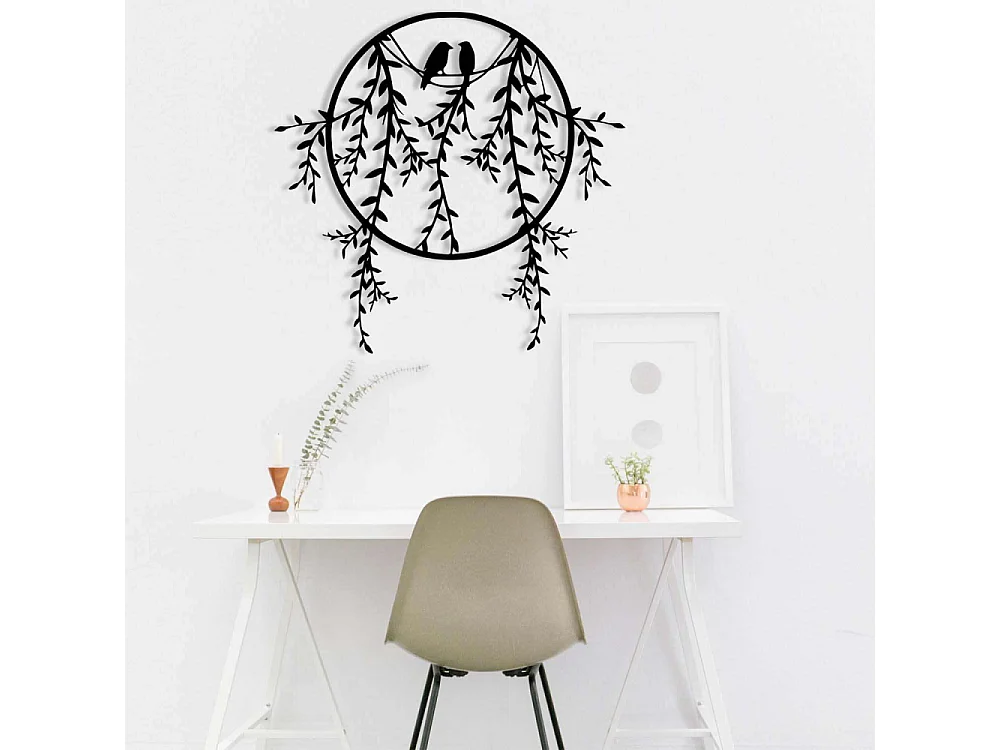 Décoration murale en métal Oiseaux 45 x 44 cm